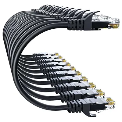 10Gsupxsel Cat6 UTP Ethernet Cable 3FT 10-Pack Black