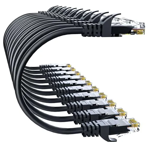 10Gsupxsel Cat6 UTP Ethernet Cable 3FT 10-Pack Black