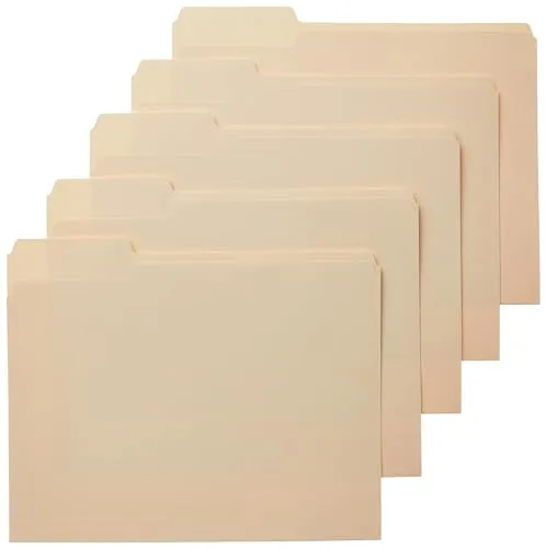 Amazon Basics 1/3-Cut Manila Letter Folders 100-Pack