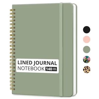 Taja Lined Spiral Journal Notebook A5 Green