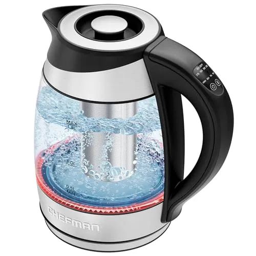 Compare Chefman 1.8L Glass Electric Kettle with Chefman 1.8L Glass Electric Kettle
