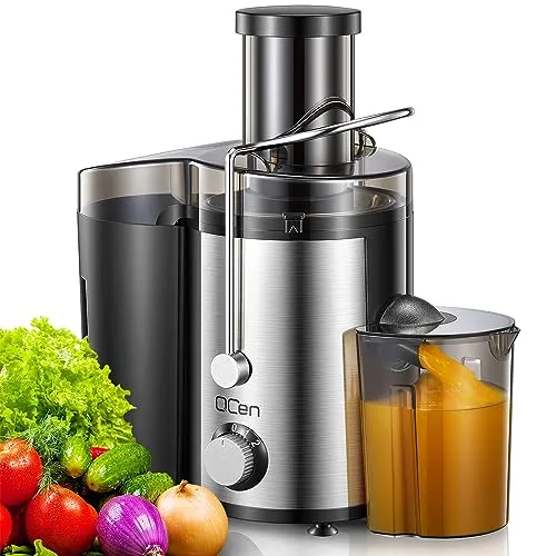 QCen 800W Wide Mouth Juicer Black