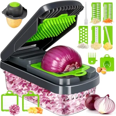 Yusshn 12-in-1 Multifunctional Vegetable Chopper Grey