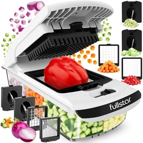 Compare Mueller Home Pro 10 in 1 Chopper with Fullstar Pro Chopper 5 Cup White Vegetable Chopper