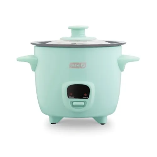 Compare Cosori 10-Cup Fuzzy Logic Rice Cooker Black with Dash Aqua Mini Rice Cooker