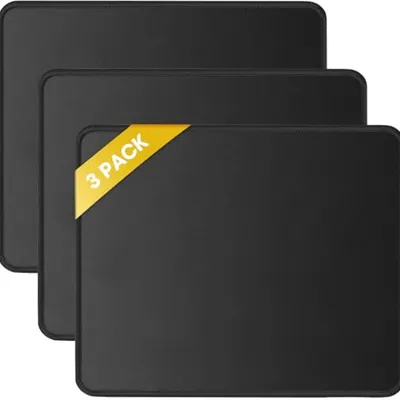 JIKIOU 3 Pack Black Mouse Pads