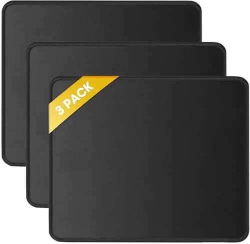 Image JIKIOU 3 Pack Black Mouse Pads
