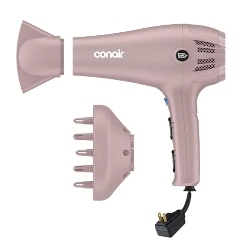 Image Conair 1875W Ionic Retract Cord Dryer Pink