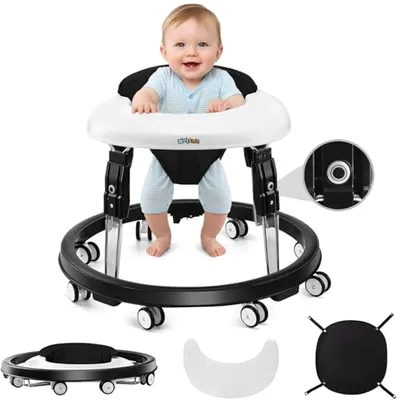 Wnttmt Folding Baby Walker Black