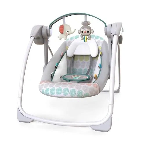 Image Bright Starts Whimsical Wild Portable 6-Speed Swing