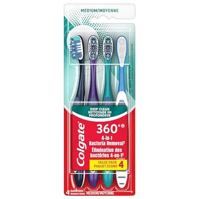Colgate 360 Whole Mouth Toothbrush 4 Pack