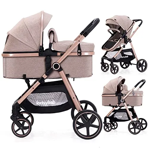 Compare Chicco Best Friend Pro Stroller 00012054000000 with Lortsybab 2-in-1 Reversible Baby Stroller Beige