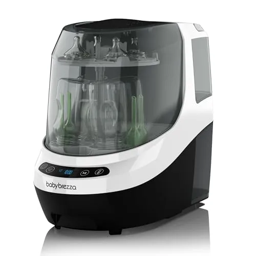 Compare Baby Brezza Baby Bottle Washer Pro with Philips AVENT Microwave Steam Baby Bottle Sterilizer SCF282/01