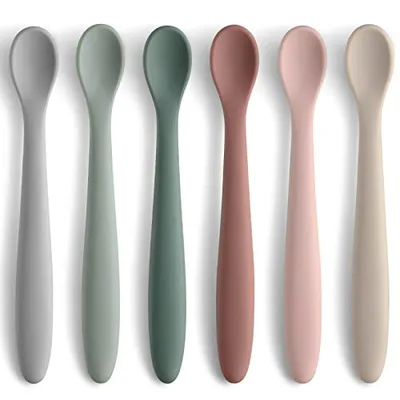 NETANY 6-Piece Silicone Baby Feeding Spoons