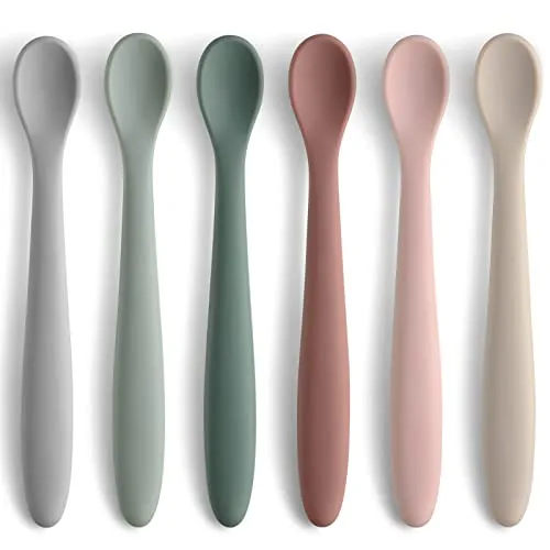 Image NETANY 6-Piece Silicone Baby Feeding Spoons