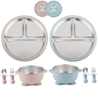 PandaEar 8-Piece Stainless Steel Feeding Set