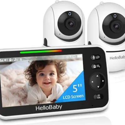 HelloBaby HB6550-2 5-Inch Dual Camera Baby Monitor