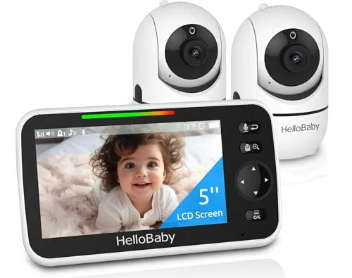 Image HelloBaby HB6550-2 5-Inch Dual Camera Baby Monitor