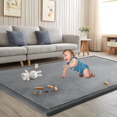 ILPEOD Grey 50x50 Foam Baby Play Mat