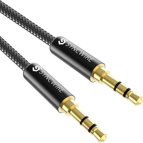 Image Syncwire 3.5mm Nylon Braided Aux Cable 1m Black