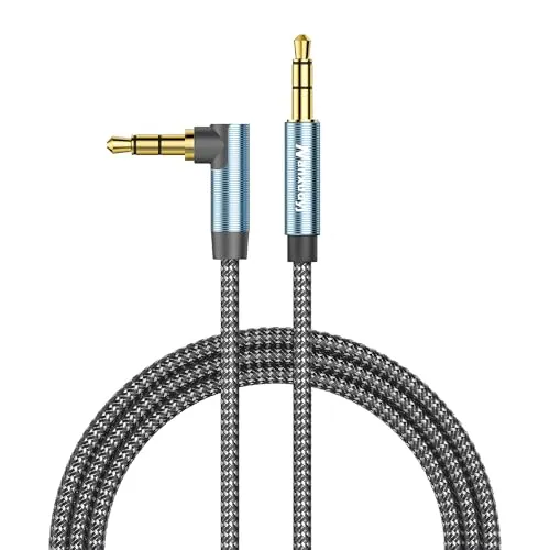 Image Nanxudyj 90 Degree 3.5mm AUX Cable 6ft