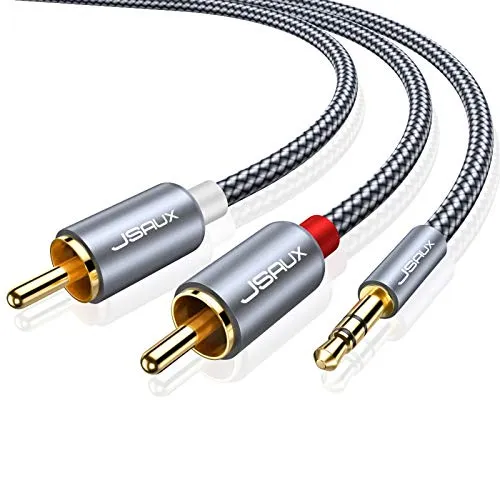 Image JSAUX RCA to 3.5mm Cable 6.6ft Grey