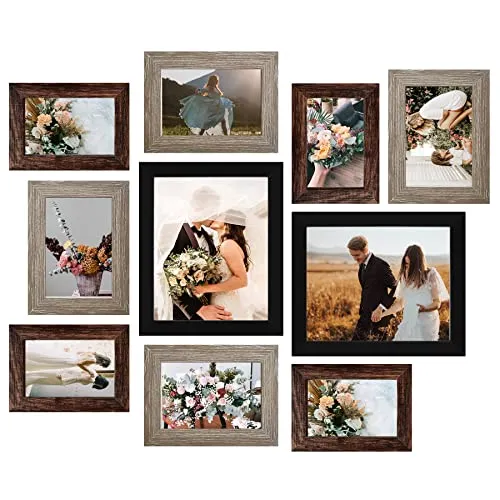 Image LUCKYLIFE 10-Pack Multi-Size Picture Frames