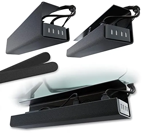 Image Scandinavian Hub Adhesive Cable Tray Black 2-Pack