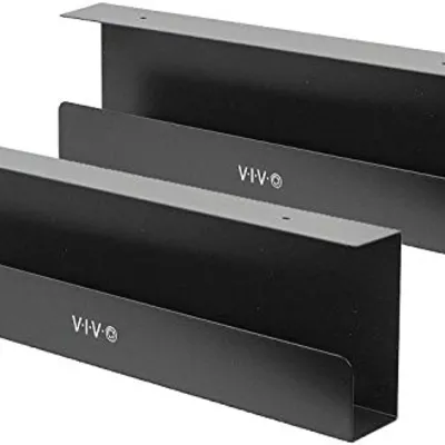VIVO DESK-AC06-2C Dual 17-inch Cable Trays Black