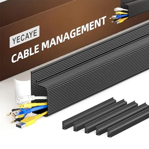 Image YECAYE J-Channel Cable Management 6-Pack Black