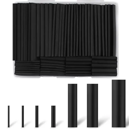 Image Rindion 127-Piece Heat Shrink Tubing Black