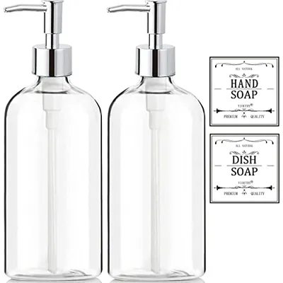 X Lent Clear Plastic Soap Dispenser 2-Pack