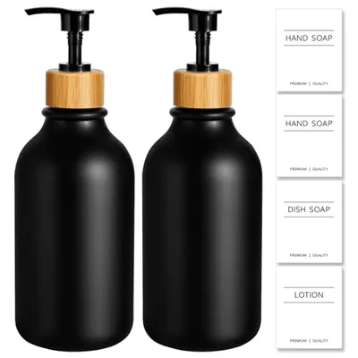 KASUNTING Black 17oz Soap Dispenser Set 2-Pack