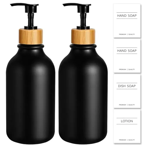 Image KASUNTING Black 17oz Soap Dispenser Set 2-Pack