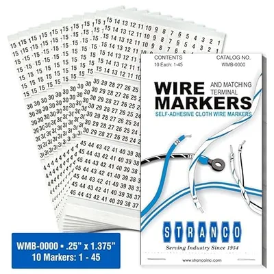 Stranco Inc Numbered 1-45 Wire Marker Book