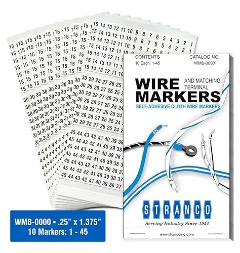Image Stranco Inc Numbered 1-45 Wire Marker Book