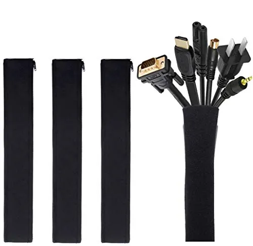 Image JOTO 4-Pack 19-20 Inch Zipper Cable Sleeves Black