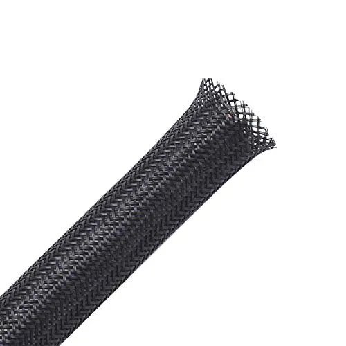 Image Alex Tech 1/4" Black PET Braided Sleeving 100ft